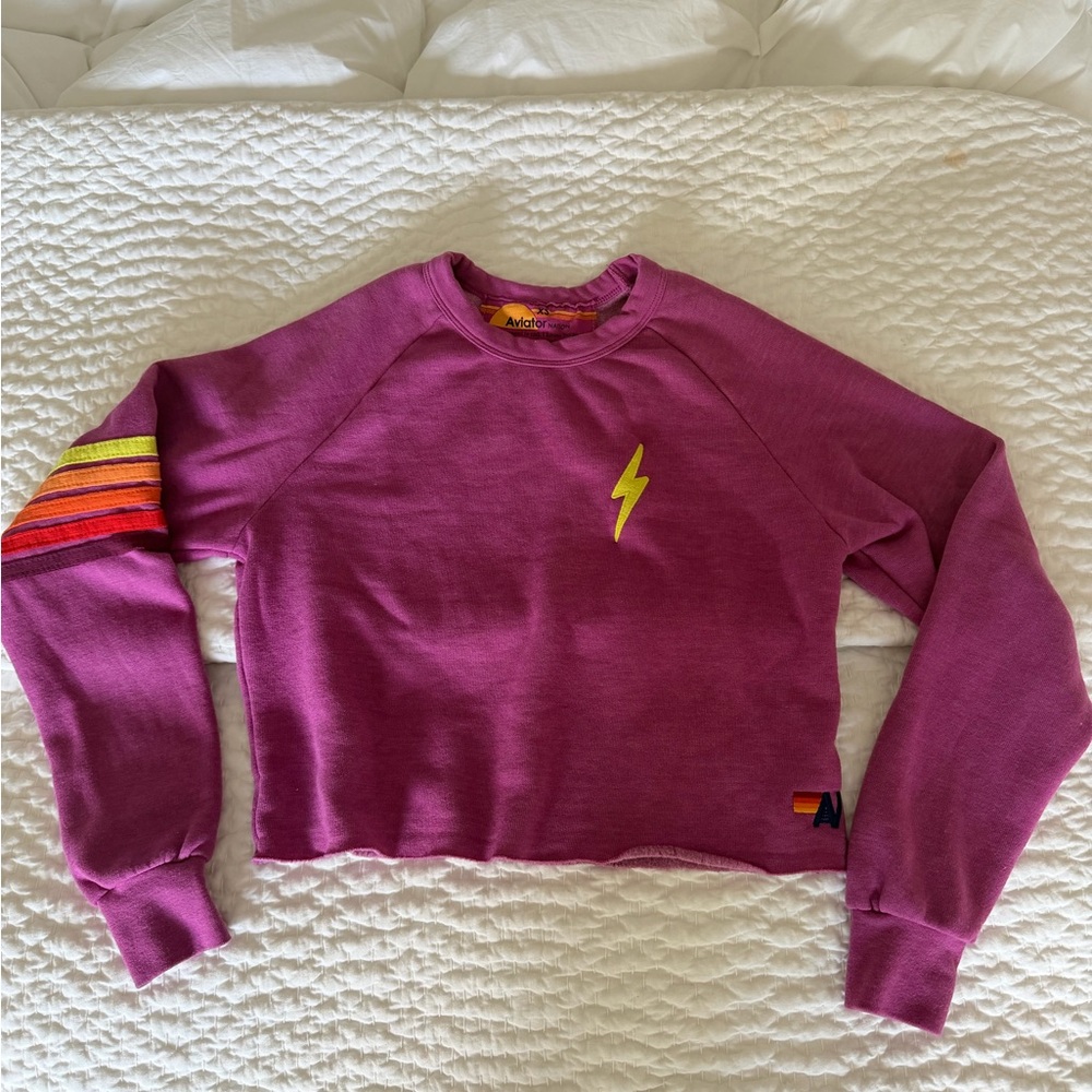 Aviator Nation Bolt Rugby Stitch Sweatshirt